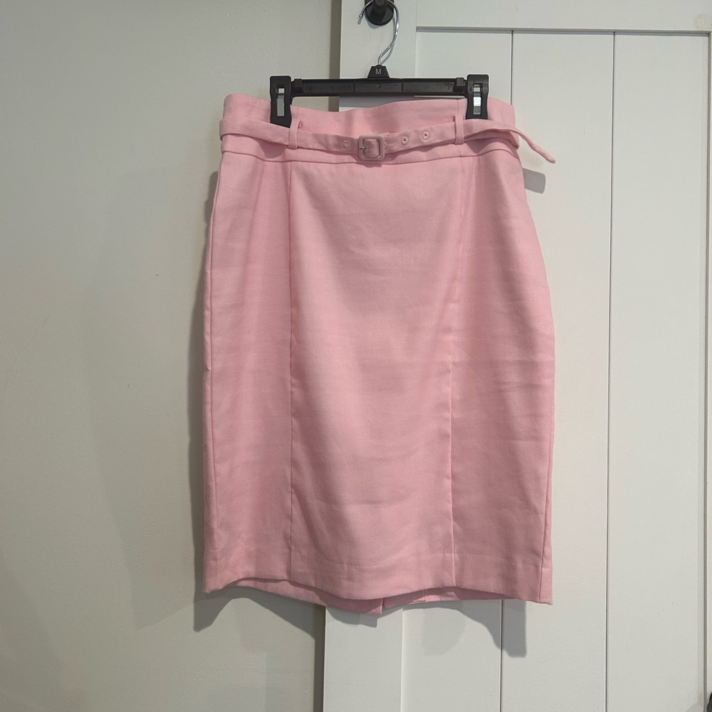 Ann Taylor Pink Linen Suit Skirt (petite)